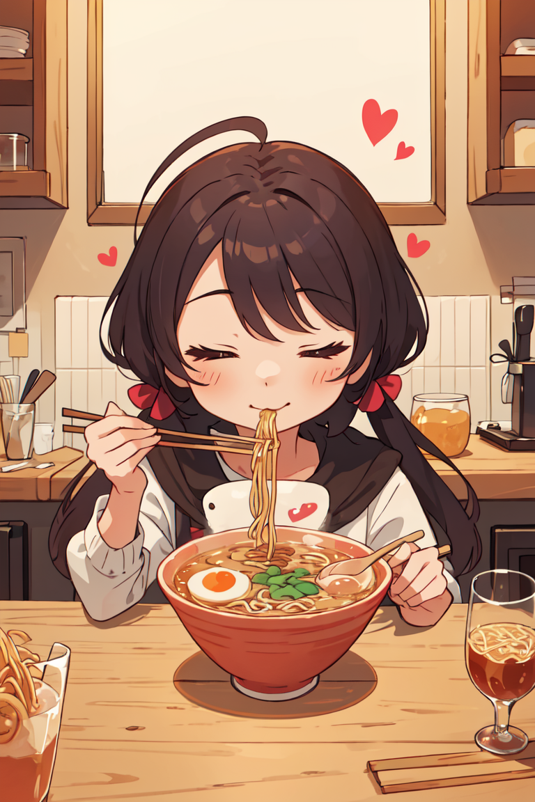 379838-2275246138-(masterpiece, best quality), 1girl, solo, cute face, kawaii, ramen, chopsticks, drinking glass, eating, heart, happy, closed eye.png